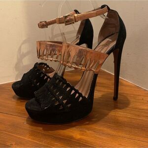 Alaia Black and Copper platform sandal EU40